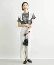 FMLAV10180 MICHEL KLEIN(ミッシェルクラン) [新色追加]ストレッチワイドパンツ(裏地なし/長め) ブラック(94)