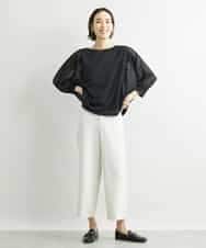 FMLAV10180 MICHEL KLEIN(ミッシェルクラン) [新色追加]ストレッチワイドパンツ(裏地なし/長め) ブラック(94)