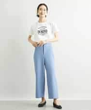 FMLAV10180 MICHEL KLEIN(ミッシェルクラン) [新色追加]ストレッチワイドパンツ(裏地なし/長め) ブラック(94)