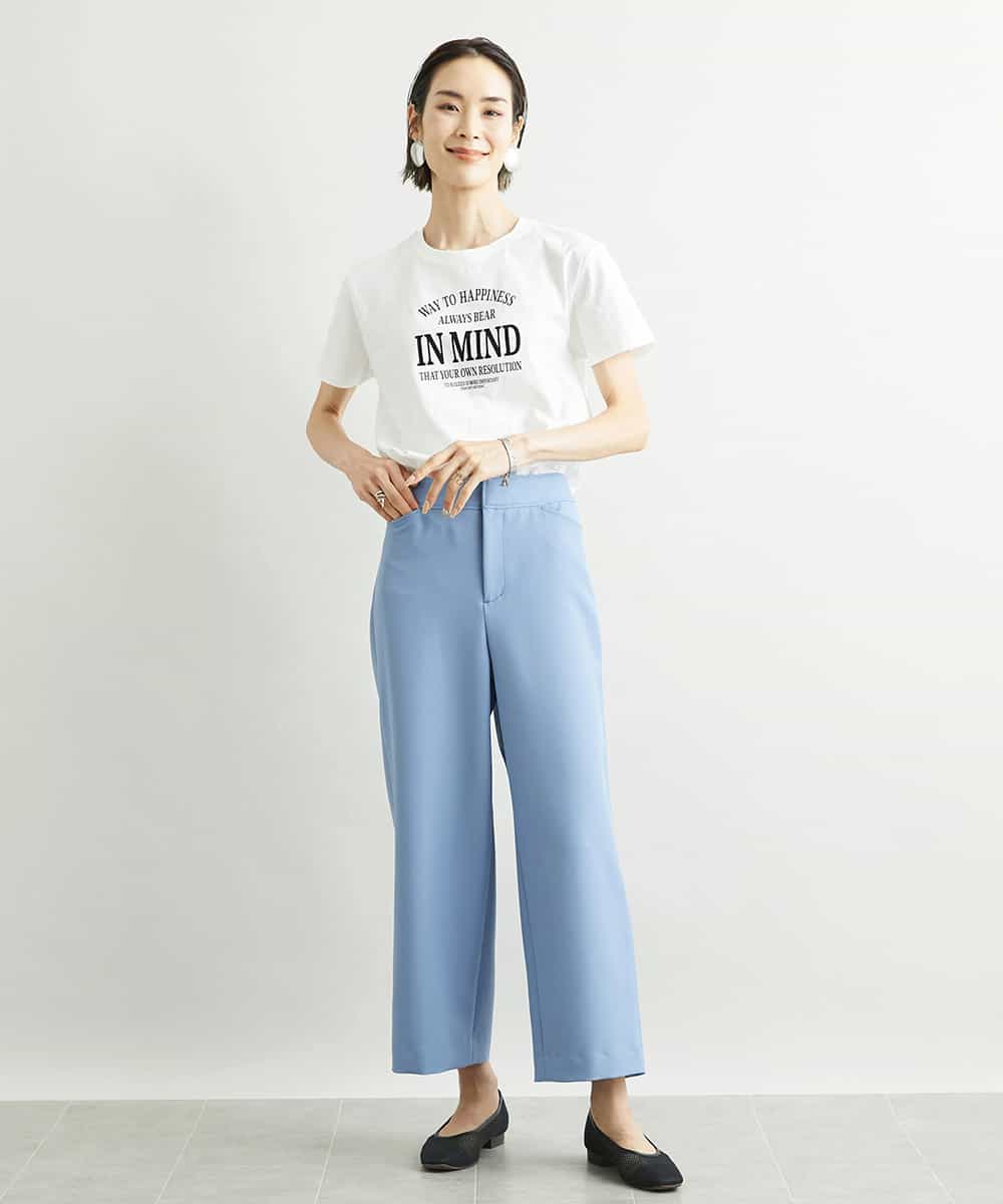 FMLAV10180 MICHEL KLEIN(ミッシェルクラン) [新色追加]ストレッチワイドパンツ(裏地なし/長め) ブラック(94)