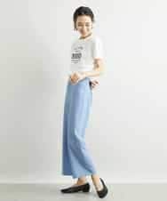 FMLAV10180 MICHEL KLEIN(ミッシェルクラン) [新色追加]ストレッチワイドパンツ(裏地なし/長め) ブラック(94)