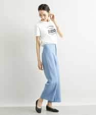 FMLAV10180 MICHEL KLEIN(ミッシェルクラン) [新色追加]ストレッチワイドパンツ(裏地なし/長め) ブラック(94)