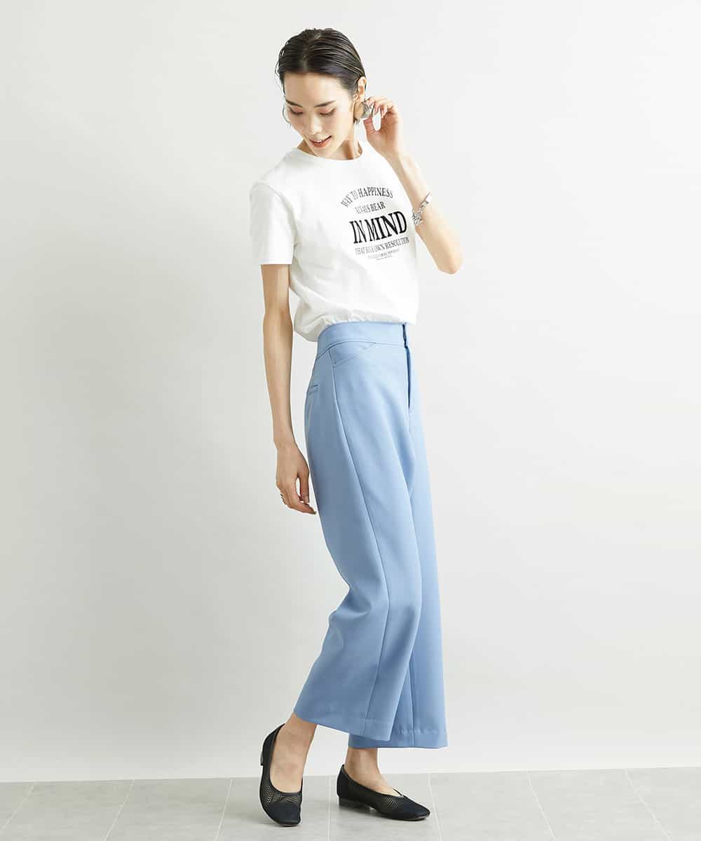 FMLAV10180 MICHEL KLEIN(ミッシェルクラン) [新色追加]ストレッチワイドパンツ(裏地なし/長め) ブラック(94)