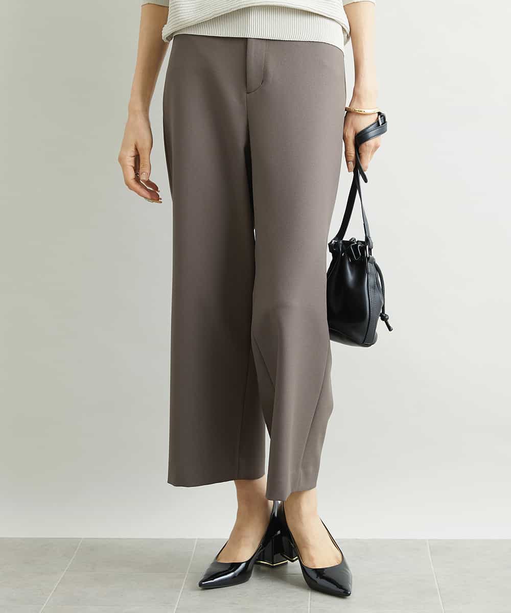 FMLAV10180 MICHEL KLEIN(ミッシェルクラン) [新色追加]ストレッチワイドパンツ(裏地なし/長め) ブラック(94)