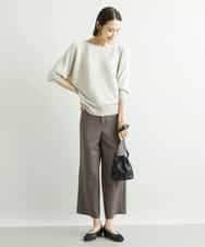 FMLAV10180 MICHEL KLEIN(ミッシェルクラン) [新色追加]ストレッチワイドパンツ(裏地なし/長め) ブラック(94)