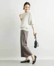 FMLAV10180 MICHEL KLEIN(ミッシェルクラン) [新色追加]ストレッチワイドパンツ(裏地なし/長め) ブラック(94)