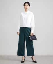 FMLAV10180 MICHEL KLEIN(ミッシェルクラン) [新色追加]ストレッチワイドパンツ(裏地なし/長め) ブラック(94)