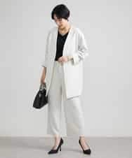 FMLAV10180 MICHEL KLEIN(ミッシェルクラン) [新色追加]ストレッチワイドパンツ(裏地なし/長め) ブラック(94)