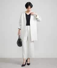 FMLAV10180 MICHEL KLEIN(ミッシェルクラン) [新色追加]ストレッチワイドパンツ(裏地なし/長め) ブラック(94)