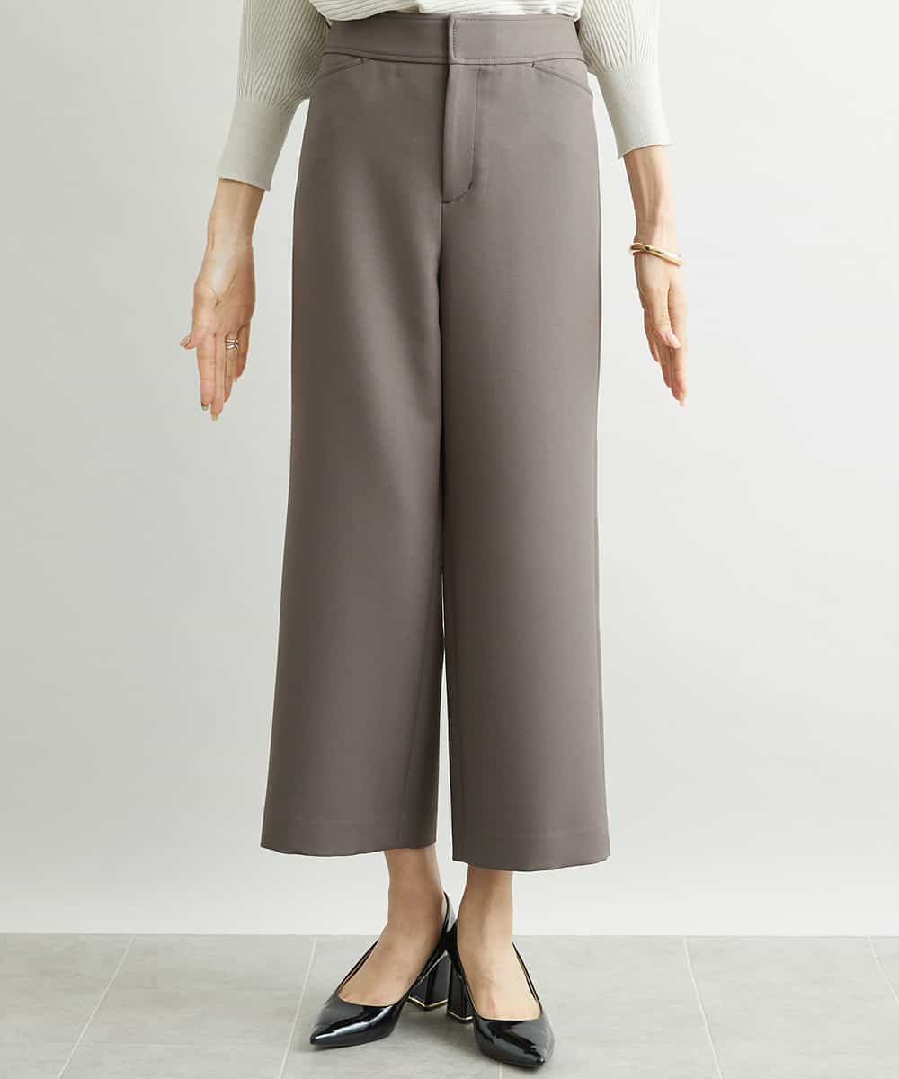 FMLAV10180 MICHEL KLEIN(ミッシェルクラン) [新色追加]ストレッチワイドパンツ(裏地なし/長め) ブラック(94)