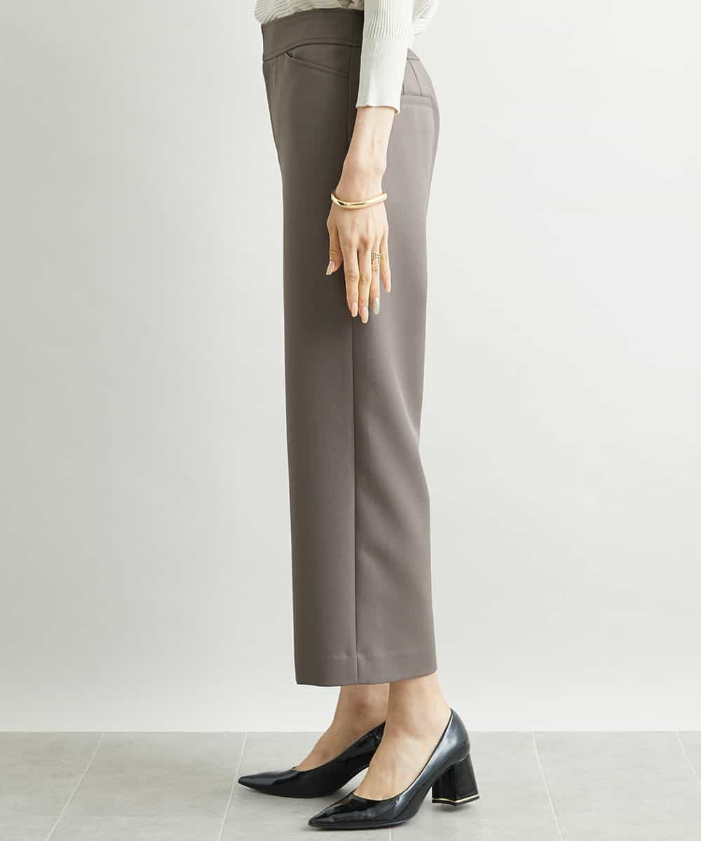 FMLAV10180 MICHEL KLEIN(ミッシェルクラン) [新色追加]ストレッチワイドパンツ(裏地なし/長め) ブラック(94)