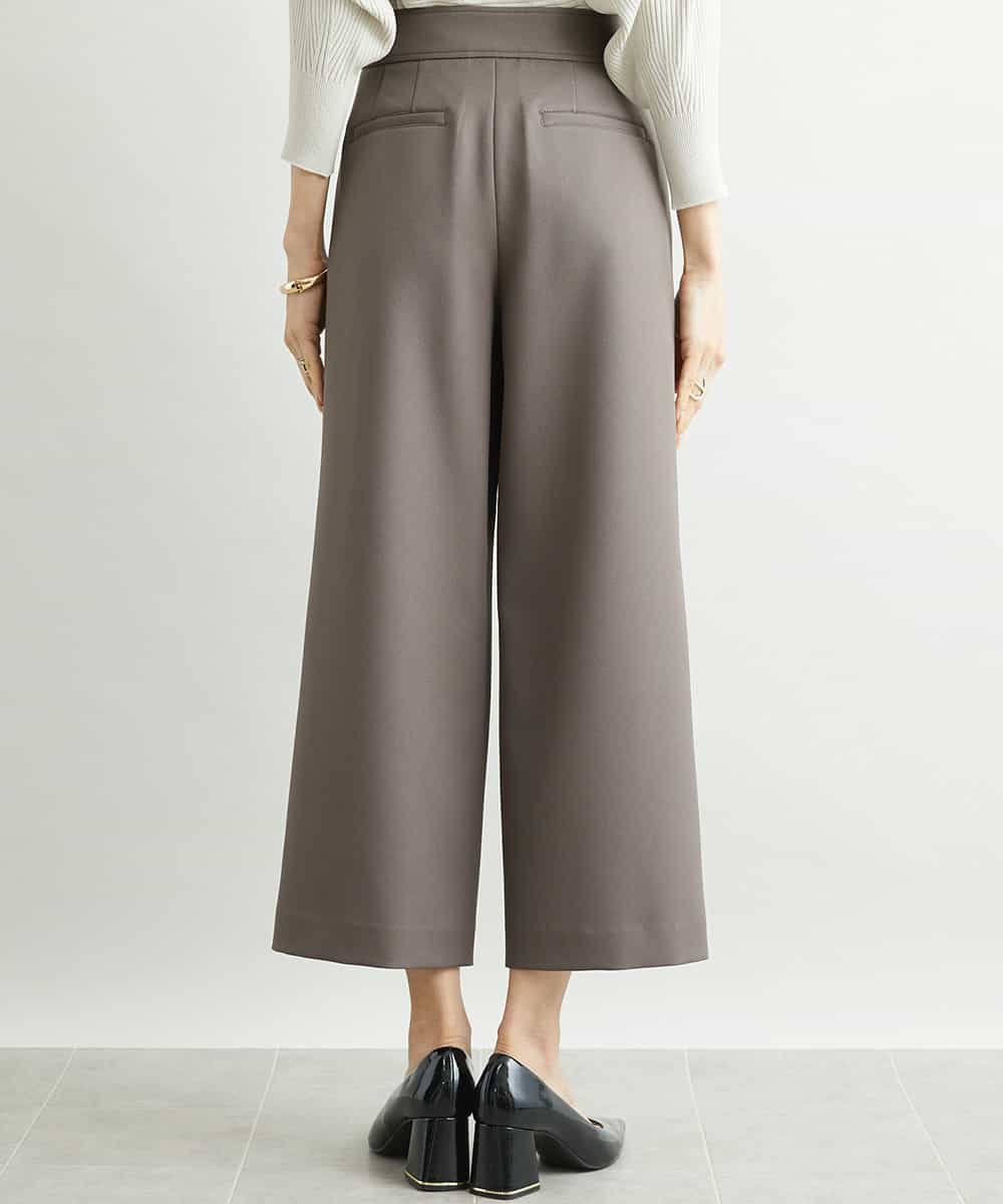 FMLAV10180 MICHEL KLEIN(ミッシェルクラン) [新色追加]ストレッチワイドパンツ(裏地なし/長め) ブラック(94)