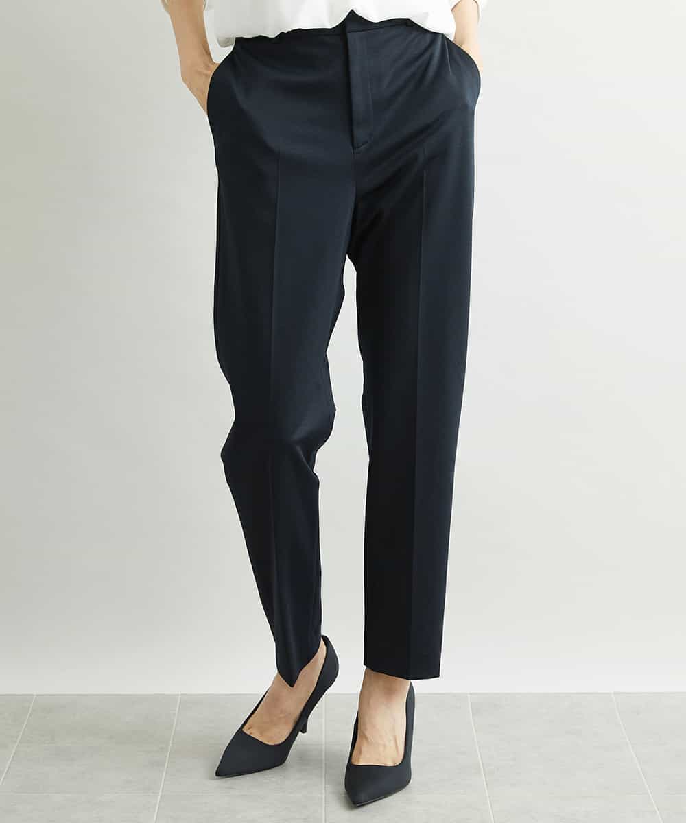FMLAV15230 MICHEL KLEIN(ミッシェルクラン) [定番スーツ]トップサーモカルゼテーパードパンツ（機能素材） ダークネイビー(57)