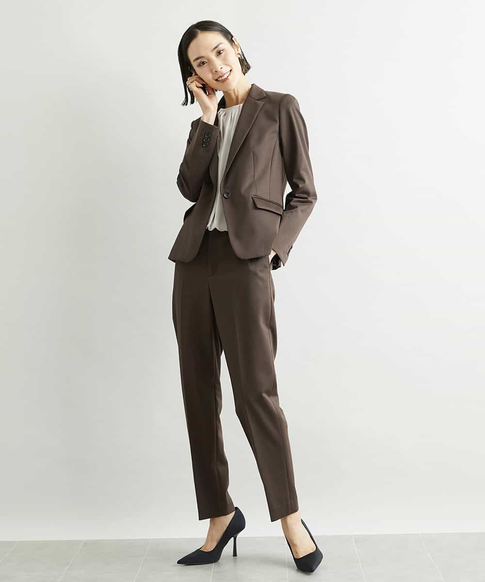 FMLAV15230 MICHEL KLEIN(ミッシェルクラン) [定番スーツ]トップサーモカルゼテーパードパンツ（機能素材） ダークネイビー(57)
