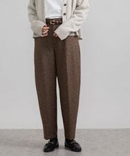 FMLAV36230 MICHEL KLEIN(ミッシェルクラン) ツイードガンクラブバレルパンツ ブラウン系(83)