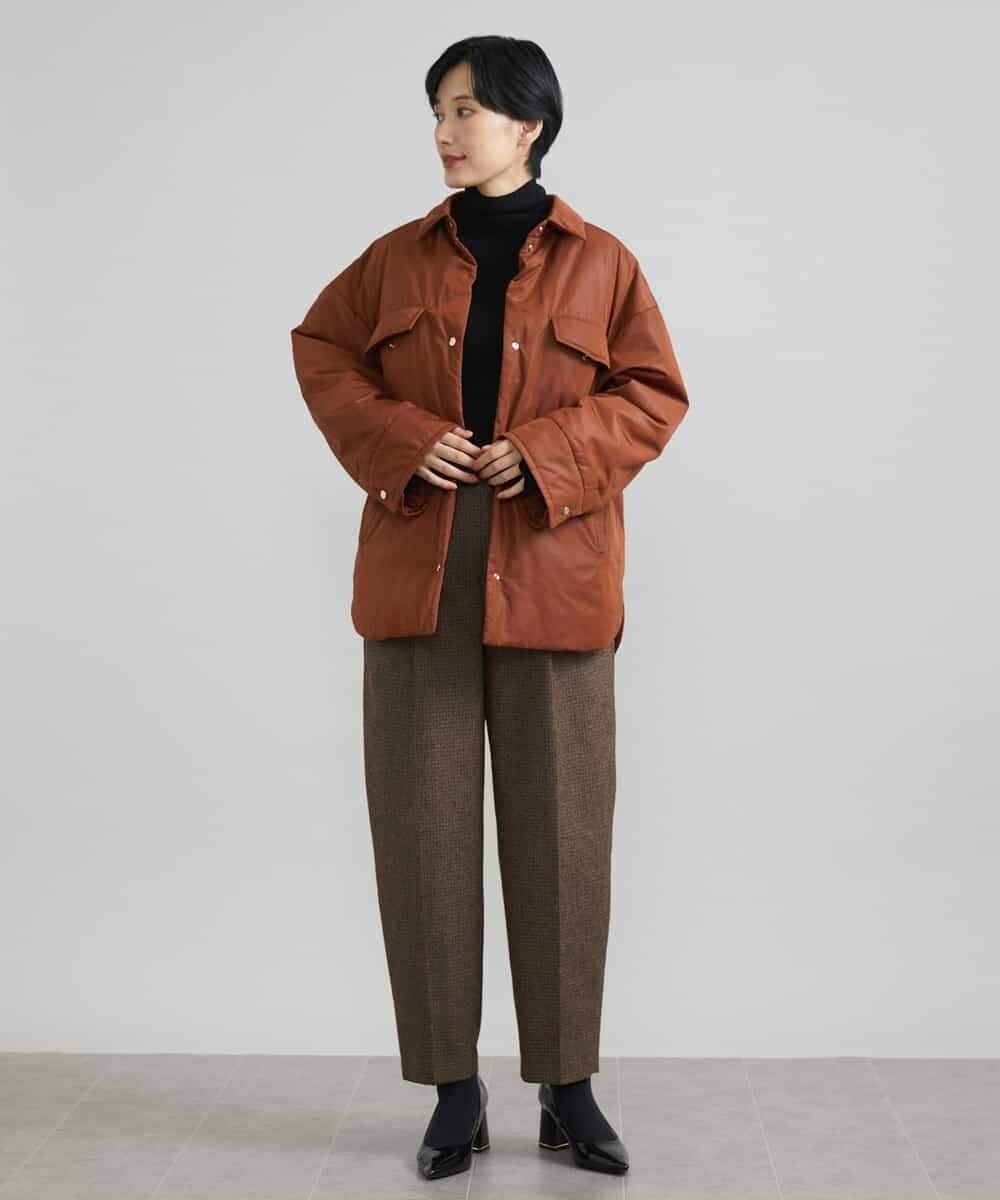 FMLAV36230 MICHEL KLEIN(ミッシェルクラン) ツイードガンクラブバレルパンツ ブラウン系(83)