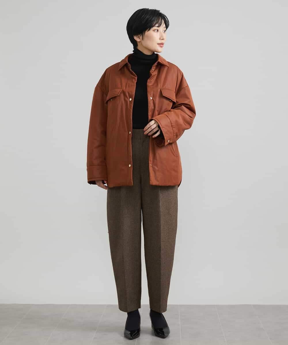 FMLAV36230 MICHEL KLEIN(ミッシェルクラン) ツイードガンクラブバレルパンツ ブラウン系(83)