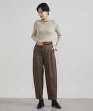 FMLAV36230 MICHEL KLEIN(ミッシェルクラン) ツイードガンクラブバレルパンツ ブラウン系(83)