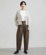 FMLAV36230 MICHEL KLEIN(ミッシェルクラン) ツイードガンクラブバレルパンツ ブラウン系(83)