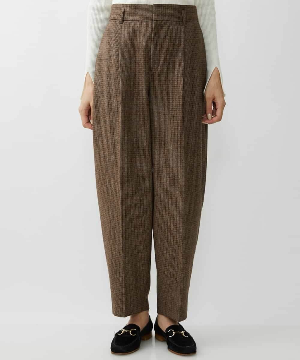 FMLAV36230 MICHEL KLEIN(ミッシェルクラン) ツイードガンクラブバレルパンツ ブラウン系(83)