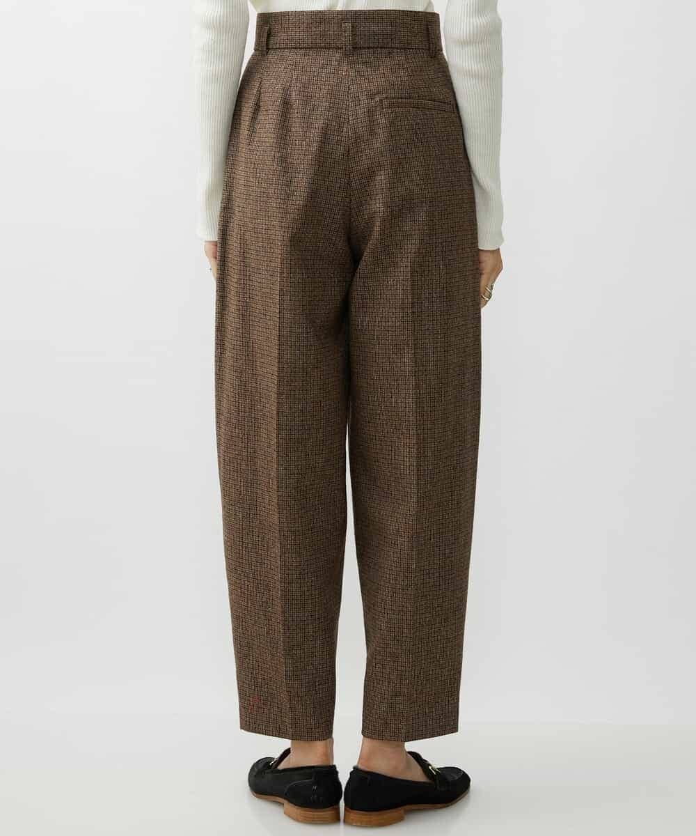 FMLAV36230 MICHEL KLEIN(ミッシェルクラン) ツイードガンクラブバレルパンツ ブラウン系(83)