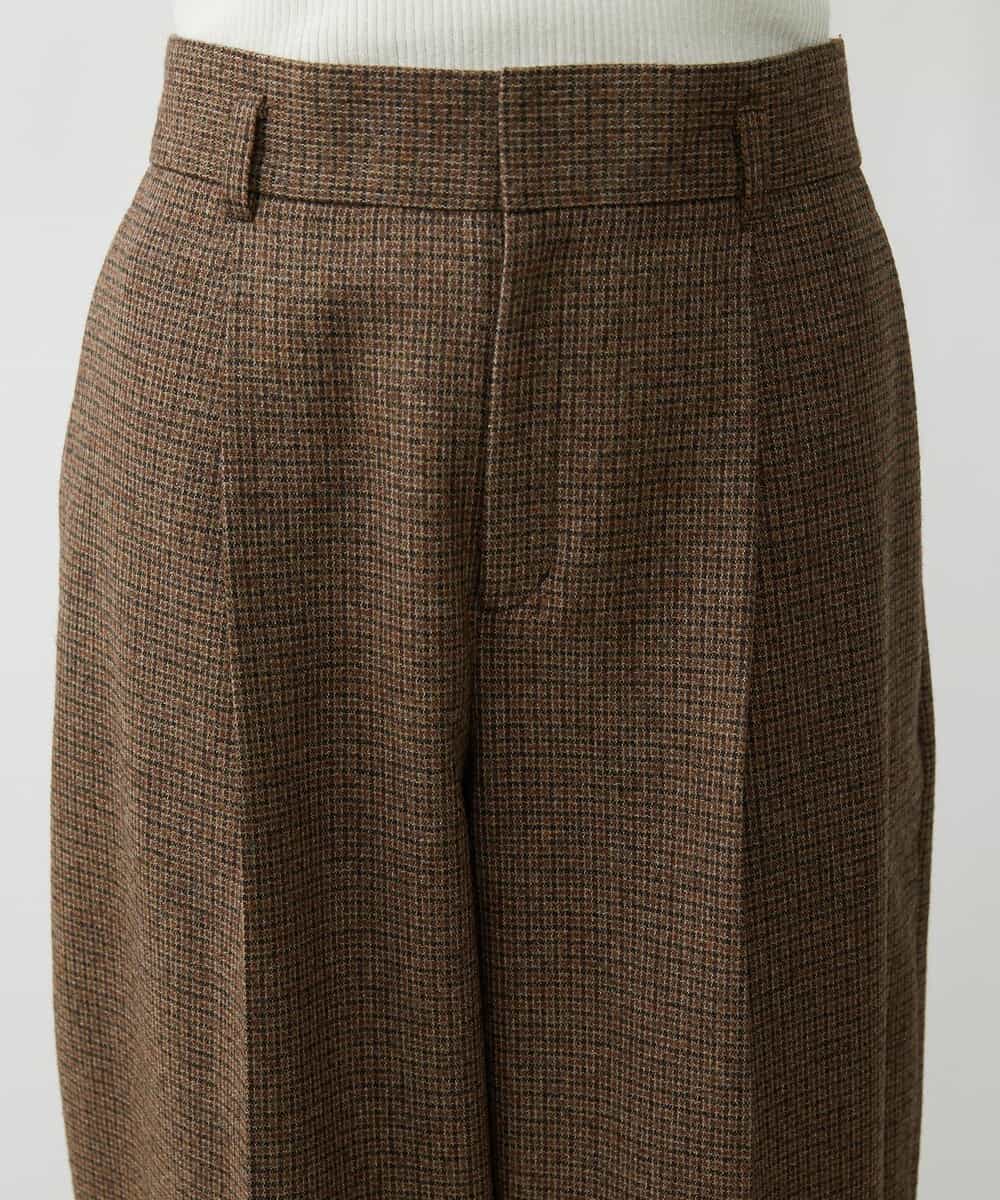 FMLAV36230 MICHEL KLEIN(ミッシェルクラン) ツイードガンクラブバレルパンツ ブラウン系(83)