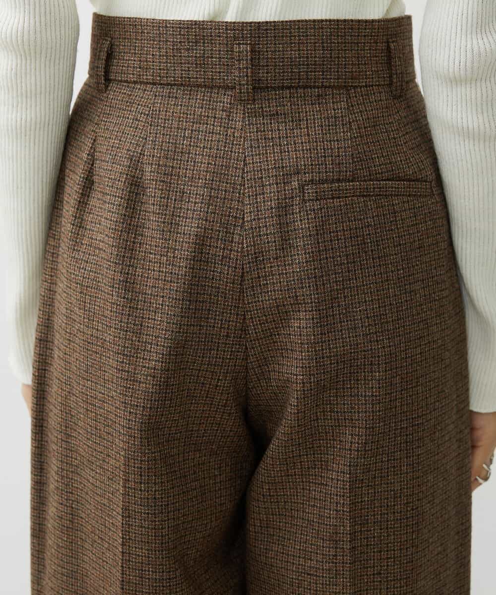 FMLAV36230 MICHEL KLEIN(ミッシェルクラン) ツイードガンクラブバレルパンツ ブラウン系(83)