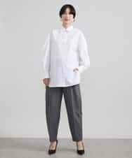 FMLAV37200 MICHEL KLEIN(ミッシェルクラン) メランジツイルバレルパンツ ダークグレー(93)
