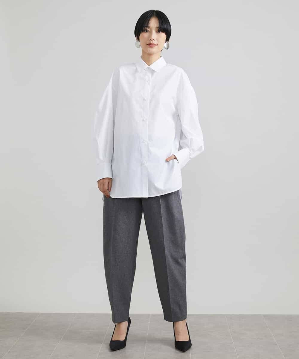 FMLAV37200 MICHEL KLEIN(ミッシェルクラン) メランジツイルバレルパンツ ダークグレー(93)