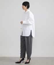FMLAV37200 MICHEL KLEIN(ミッシェルクラン) メランジツイルバレルパンツ ダークグレー(93)