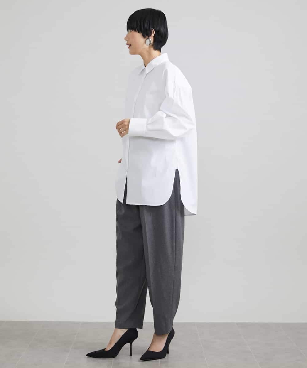 FMLAV37200 MICHEL KLEIN(ミッシェルクラン) メランジツイルバレルパンツ ダークグレー(93)