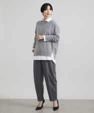 FMLAV37200 MICHEL KLEIN(ミッシェルクラン) メランジツイルバレルパンツ ダークグレー(93)