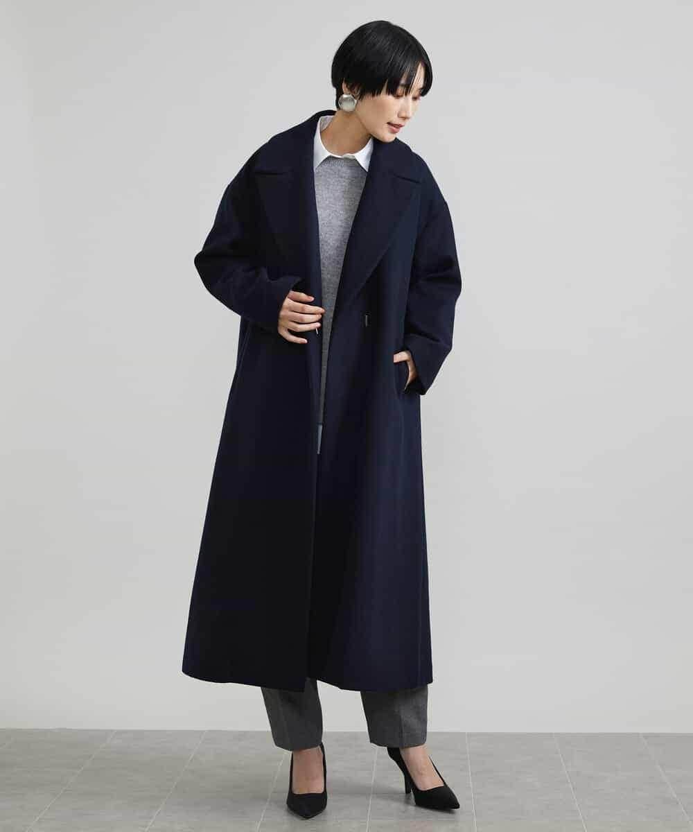FMLAV37200 MICHEL KLEIN(ミッシェルクラン) メランジツイルバレルパンツ ダークグレー(93)