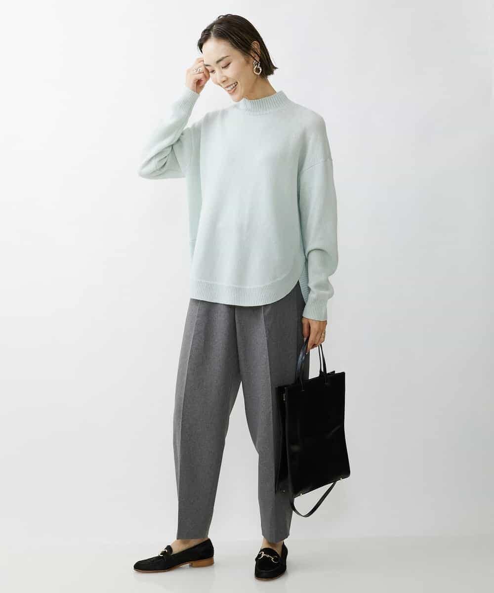 FMLAV37200 MICHEL KLEIN(ミッシェルクラン) メランジツイルバレルパンツ ダークグレー(93)