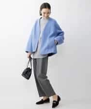 FMLAV37200 MICHEL KLEIN(ミッシェルクラン) メランジツイルバレルパンツ ダークグレー(93)