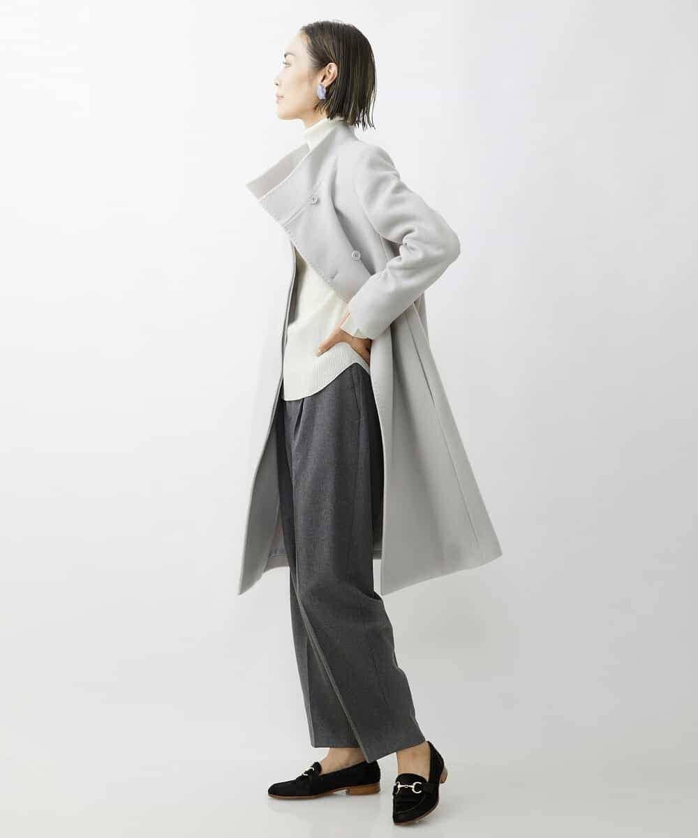 FMLAV37200 MICHEL KLEIN(ミッシェルクラン) メランジツイルバレルパンツ ダークグレー(93)