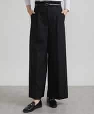FMLAV39230 MICHEL KLEIN(ミッシェルクラン) 2WAYストレッチハイウエストバレルパンツ スミクロ(94)