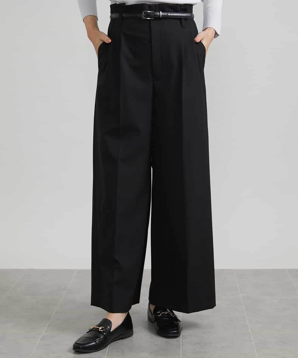FMLAV39230 MICHEL KLEIN(ミッシェルクラン) 2WAYストレッチハイウエストバレルパンツ スミクロ(94)