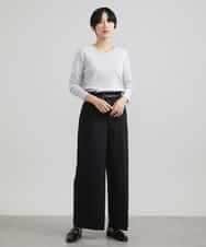 FMLAV39230 MICHEL KLEIN(ミッシェルクラン) 2WAYストレッチハイウエストバレルパンツ スミクロ(94)