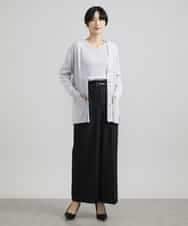 FMLAV39230 MICHEL KLEIN(ミッシェルクラン) 2WAYストレッチハイウエストバレルパンツ スミクロ(94)