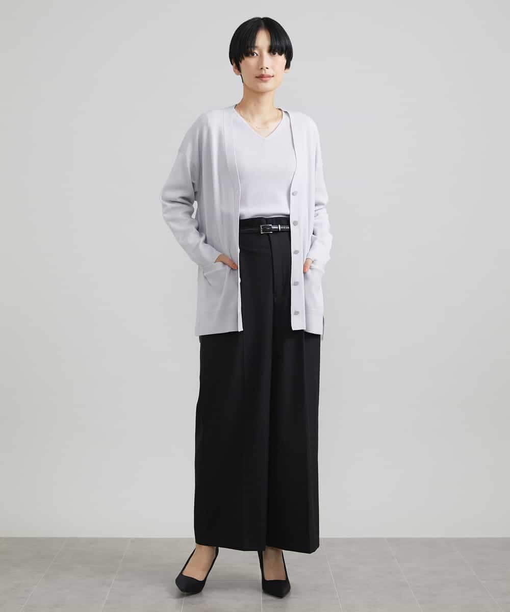 FMLAV39230 MICHEL KLEIN(ミッシェルクラン) 2WAYストレッチハイウエストバレルパンツ スミクロ(94)