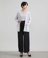 FMLAV39230 MICHEL KLEIN(ミッシェルクラン) 2WAYストレッチハイウエストバレルパンツ スミクロ(94)