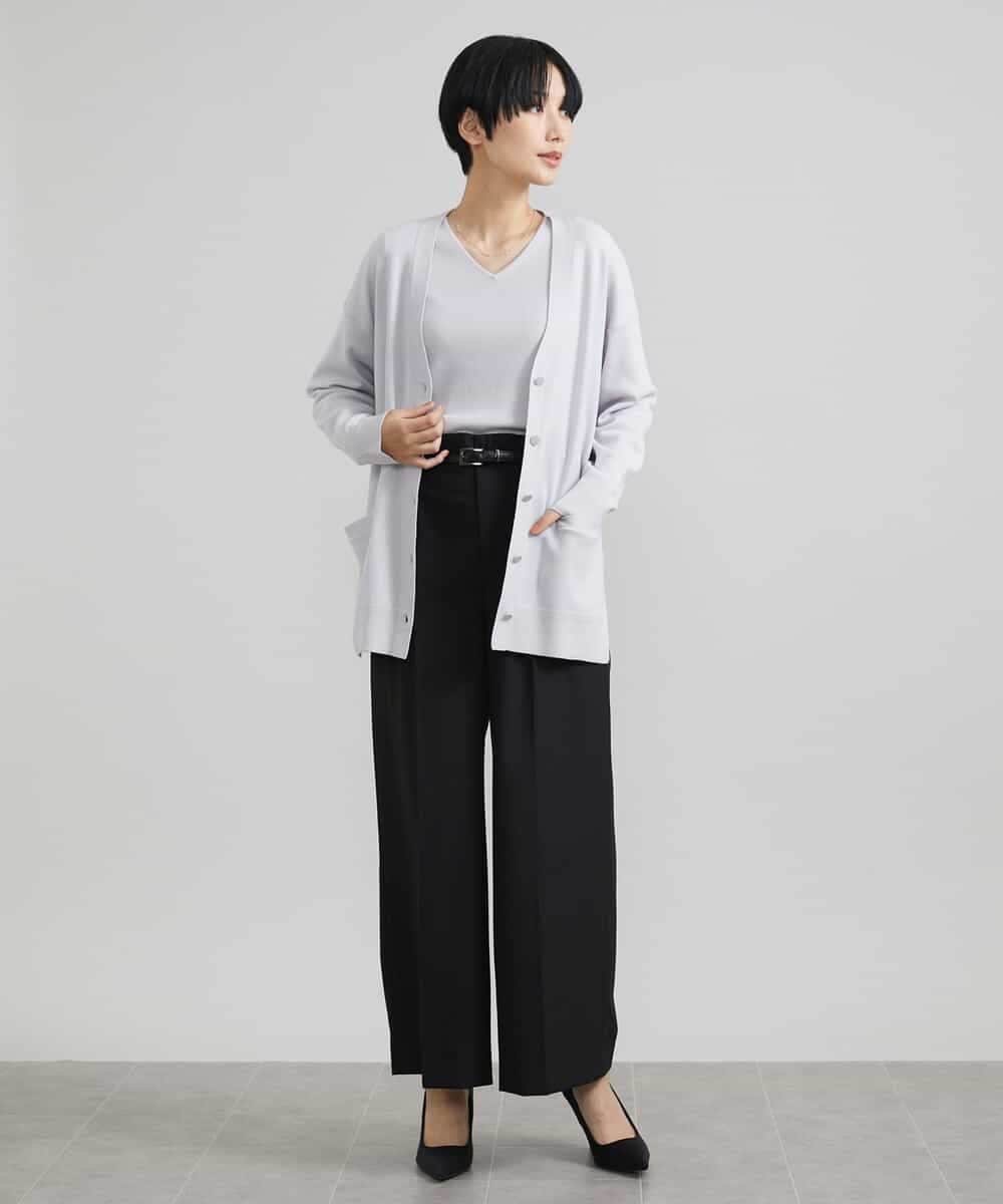FMLAV39230 MICHEL KLEIN(ミッシェルクラン) 2WAYストレッチハイウエストバレルパンツ スミクロ(94)