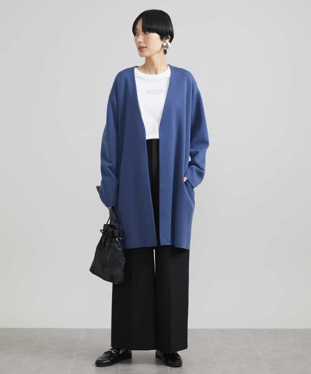 FMLAV39230 MICHEL KLEIN(ミッシェルクラン) 2WAYストレッチハイウエストバレルパンツ スミクロ(94)