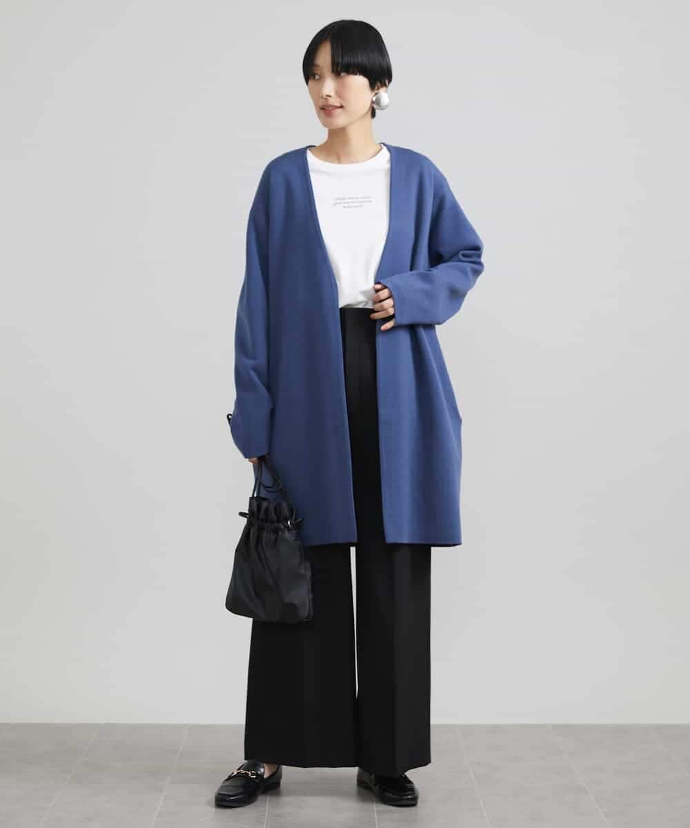 FMLAV39230 MICHEL KLEIN(ミッシェルクラン) 2WAYストレッチハイウエストバレルパンツ スミクロ(94)