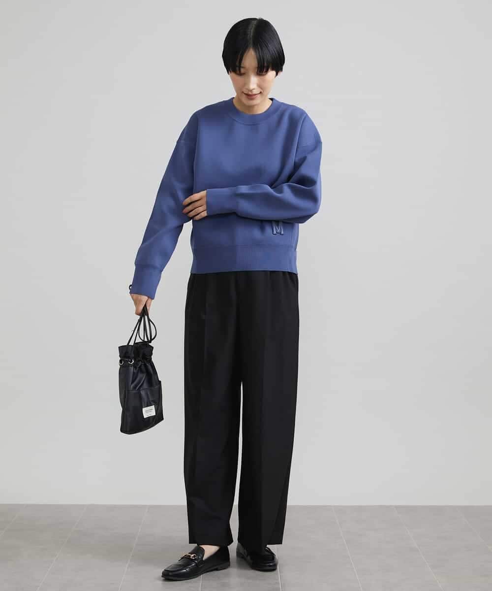 FMLAV39230 MICHEL KLEIN(ミッシェルクラン) 2WAYストレッチハイウエストバレルパンツ スミクロ(94)