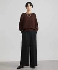 FMLAV39230 MICHEL KLEIN(ミッシェルクラン) 2WAYストレッチハイウエストバレルパンツ スミクロ(94)
