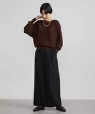 FMLAV39230 MICHEL KLEIN(ミッシェルクラン) 2WAYストレッチハイウエストバレルパンツ スミクロ(94)