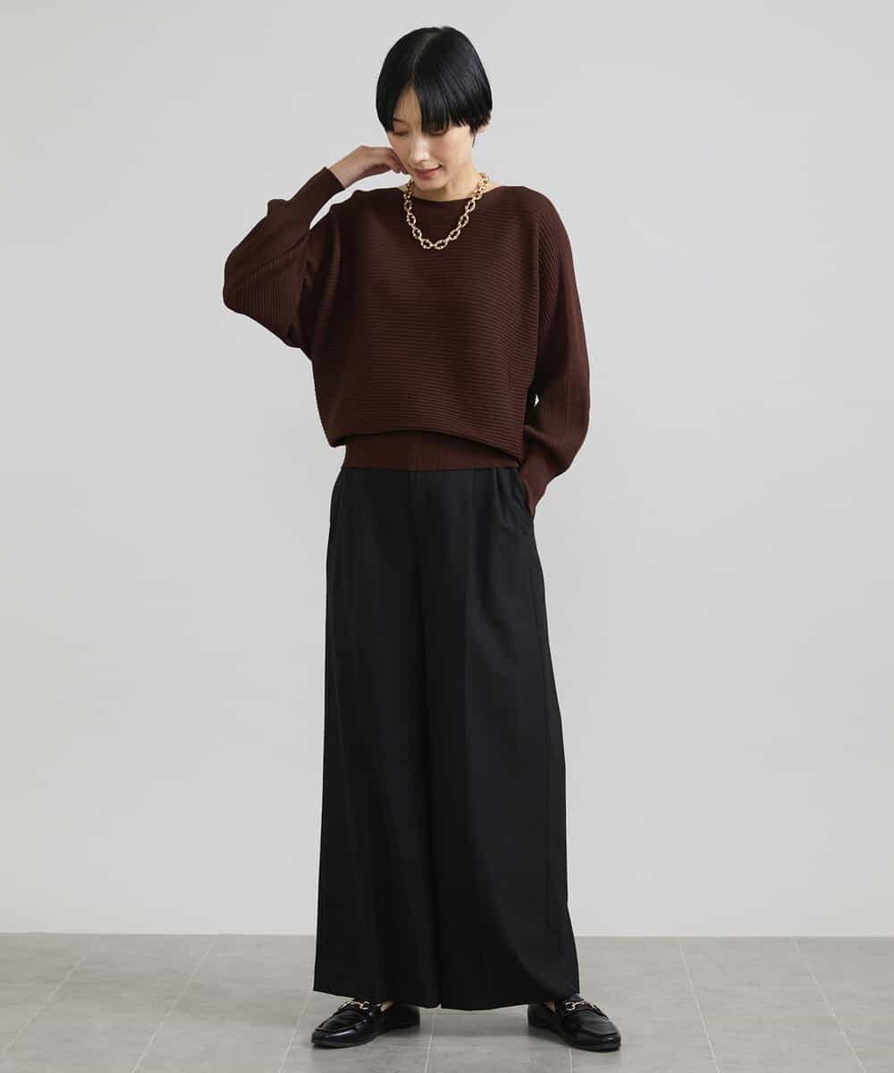 FMLAV39230 MICHEL KLEIN(ミッシェルクラン) 2WAYストレッチハイウエストバレルパンツ スミクロ(94)