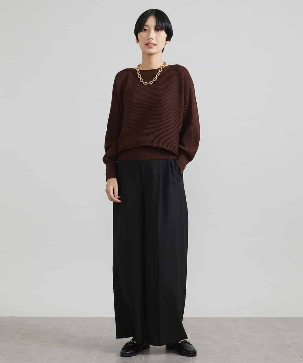 FMLAV39230 MICHEL KLEIN(ミッシェルクラン) 2WAYストレッチハイウエストバレルパンツ スミクロ(94)